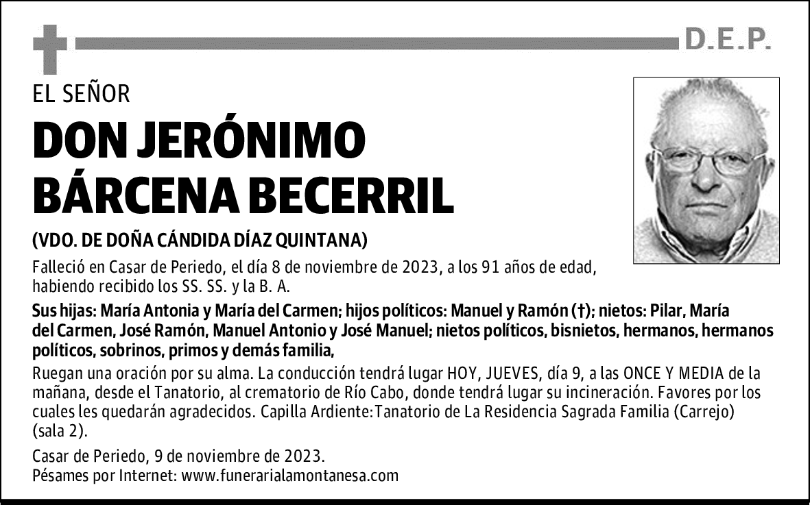 DON JERÓNIMO BÁRCENA BECERRIL
