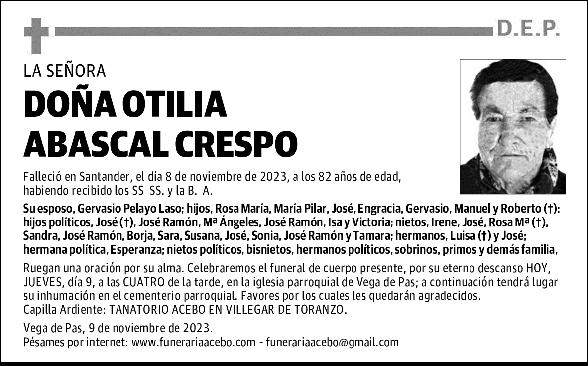 DOÑA OTILIA ABASCAL CRESPO