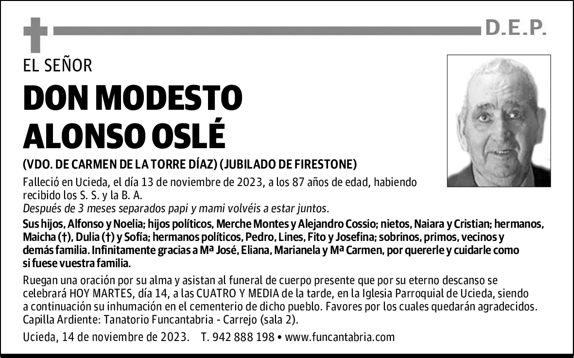 DON MODESTO ALONSO OSLÉ