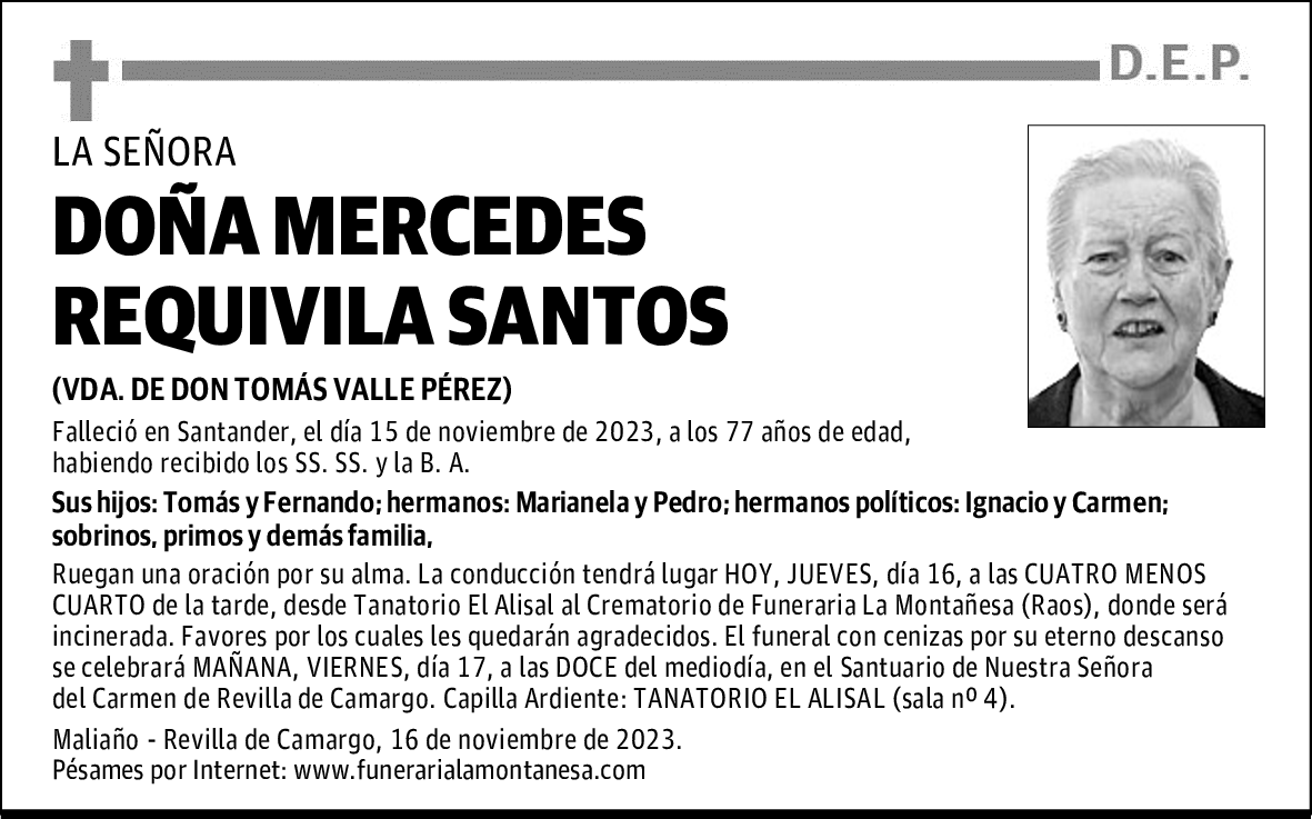 DOÑA MERCEDES REQUIVILA SANTOS