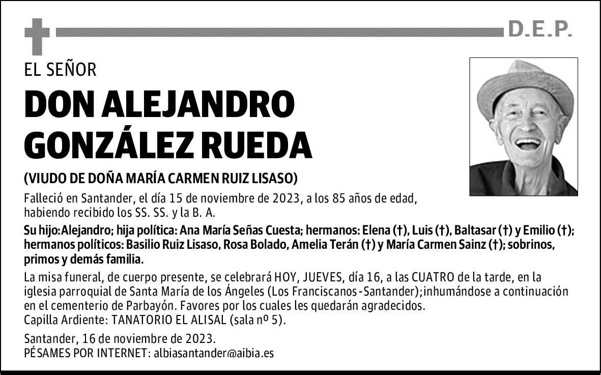 DON ALEJANDRO GONZÁLEZ RUEDA