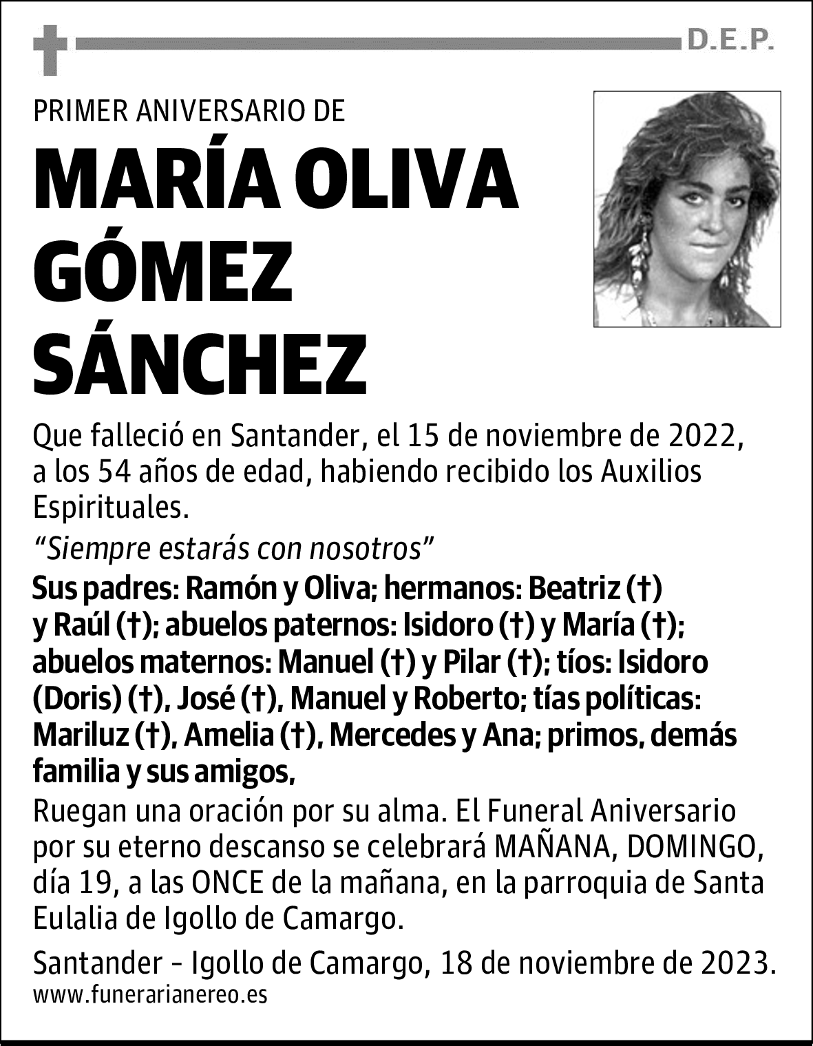 MARÍA OLIVA GÓMEZ SÁNCHEZ