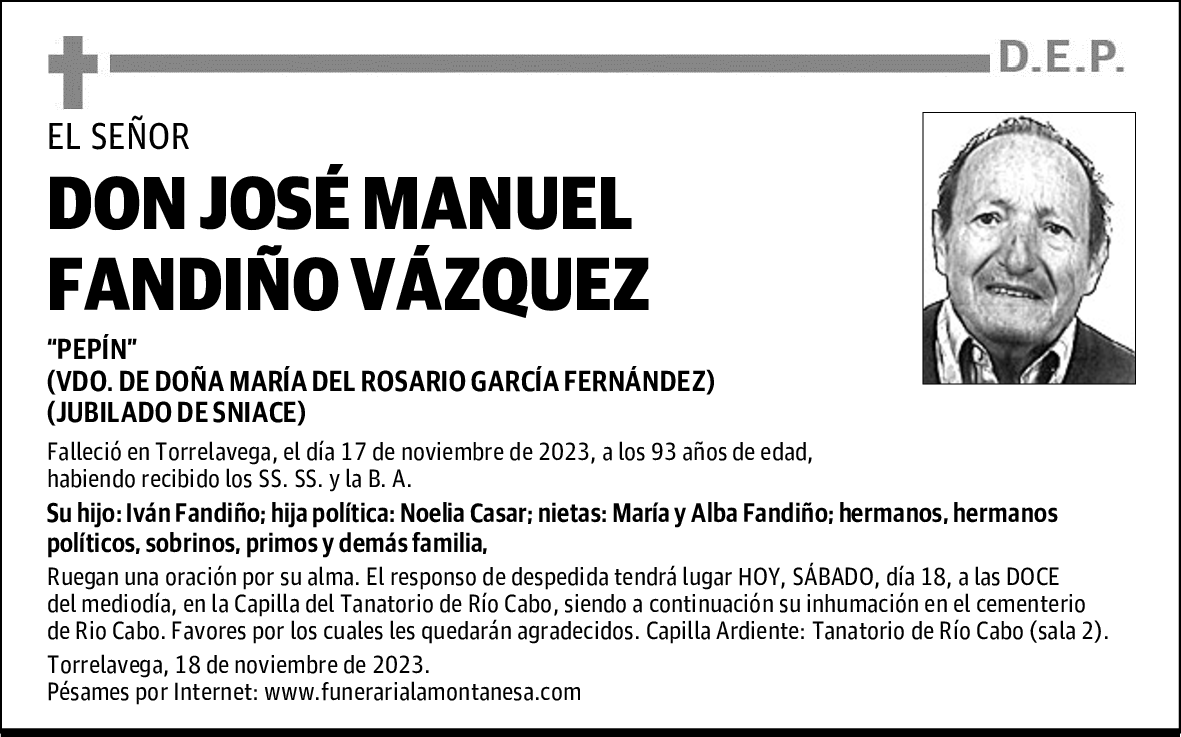 DON JOSÉ MANUEL FANDIÑO VÁZQUEZ