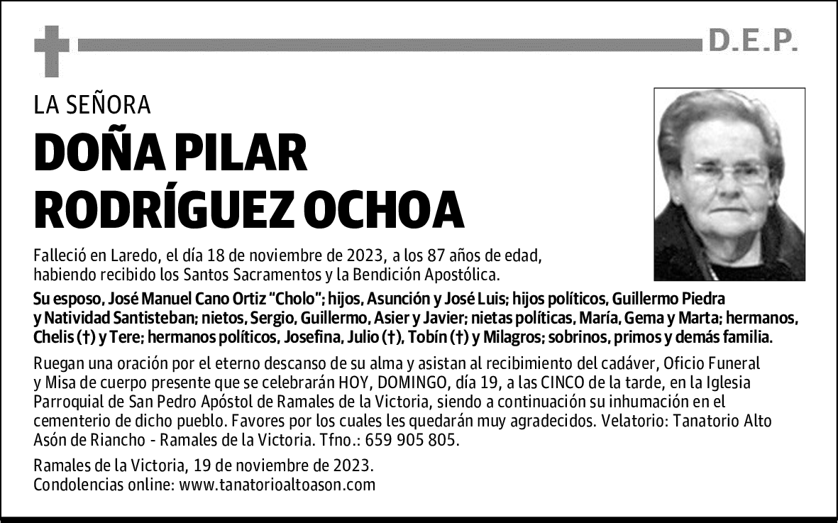 DOÑA PILAR RODRÍGUEZ OCHOA