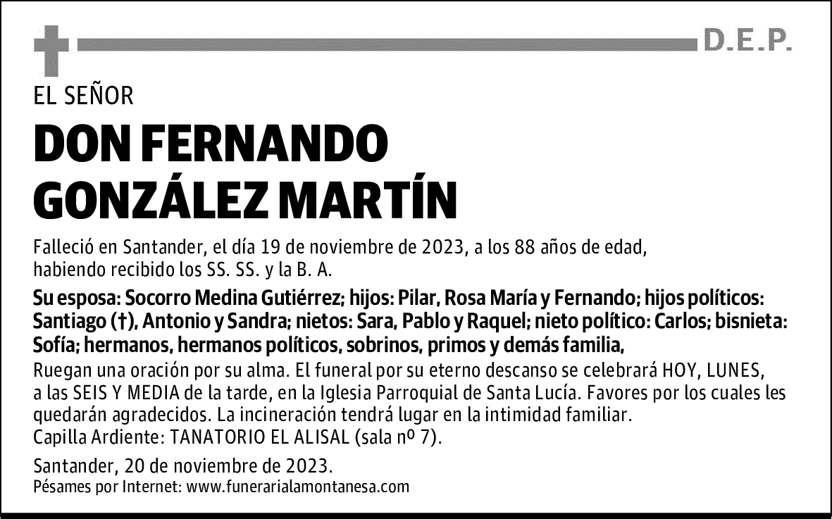 DON FERNANDO GONZÁLEZ MARTÍN
