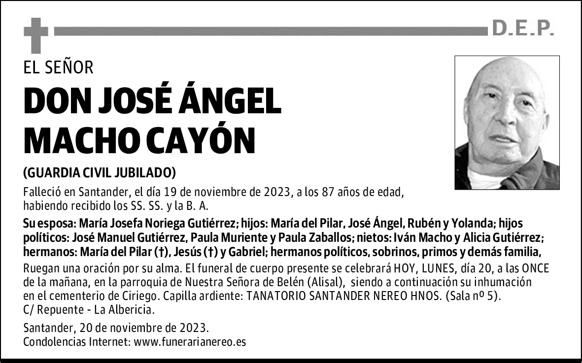 DON JOSÉ ÁNGEL MACHO CAYÓN