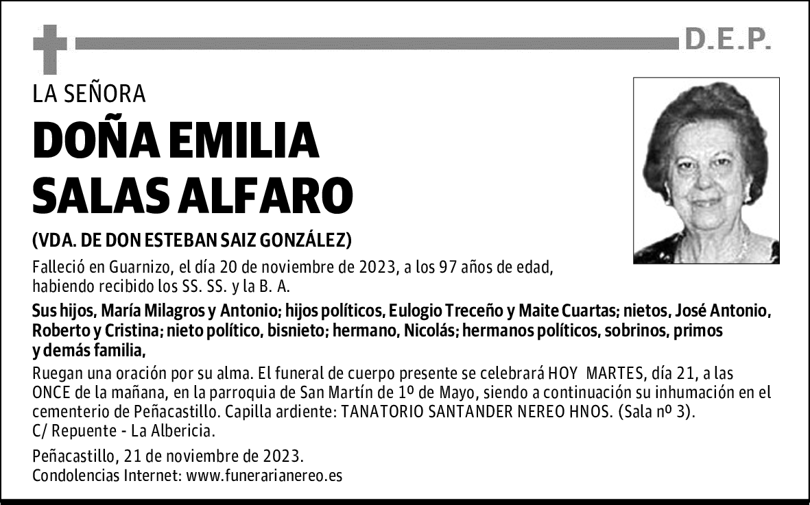 DOÑA EMILIA SALAS ALFARO