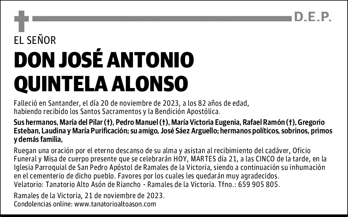 DON JOSÉ ANTONIO QUINTELA ALONSO