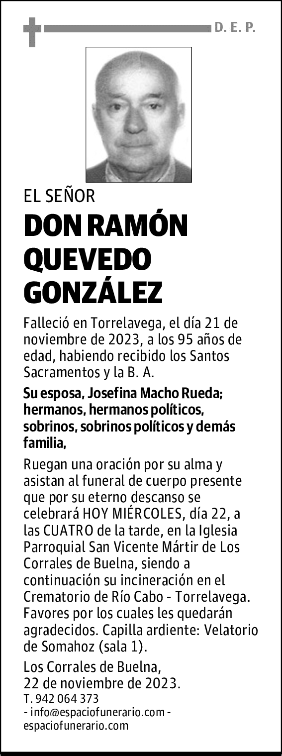 DON RAMÓN QUEVEDO GONZÁLEZ