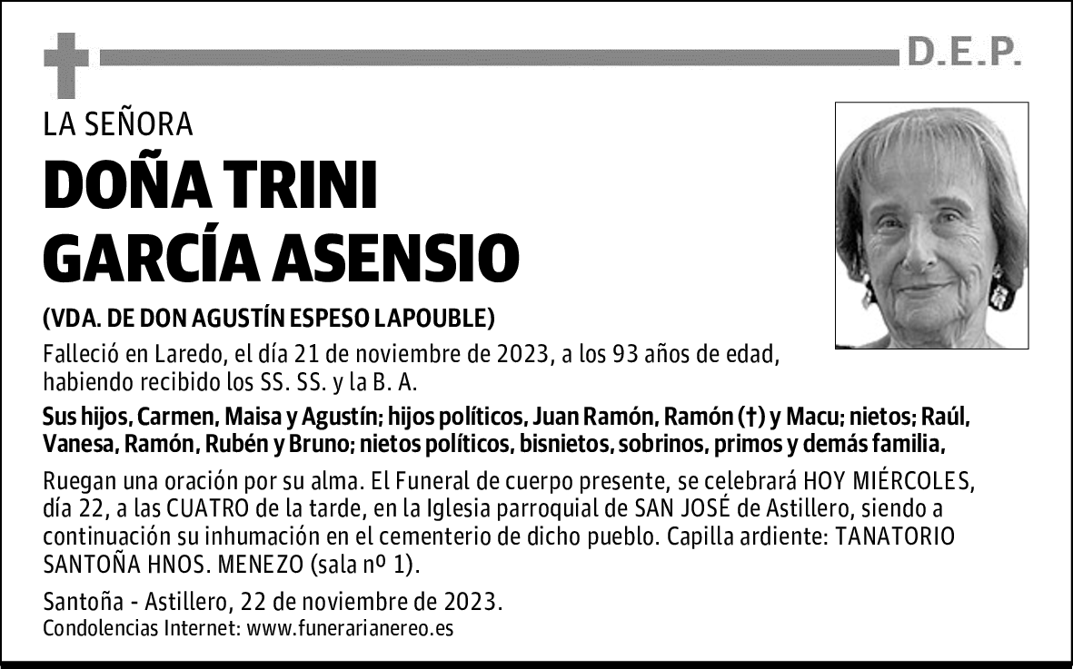 DOÑA TRINI GARCÍA ASENSIO