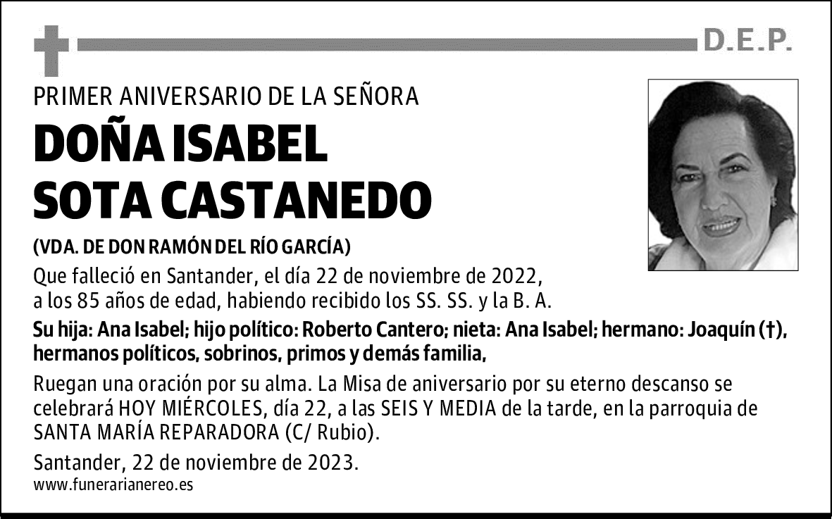 DOÑA ISABEL SOTA CASTANEDO