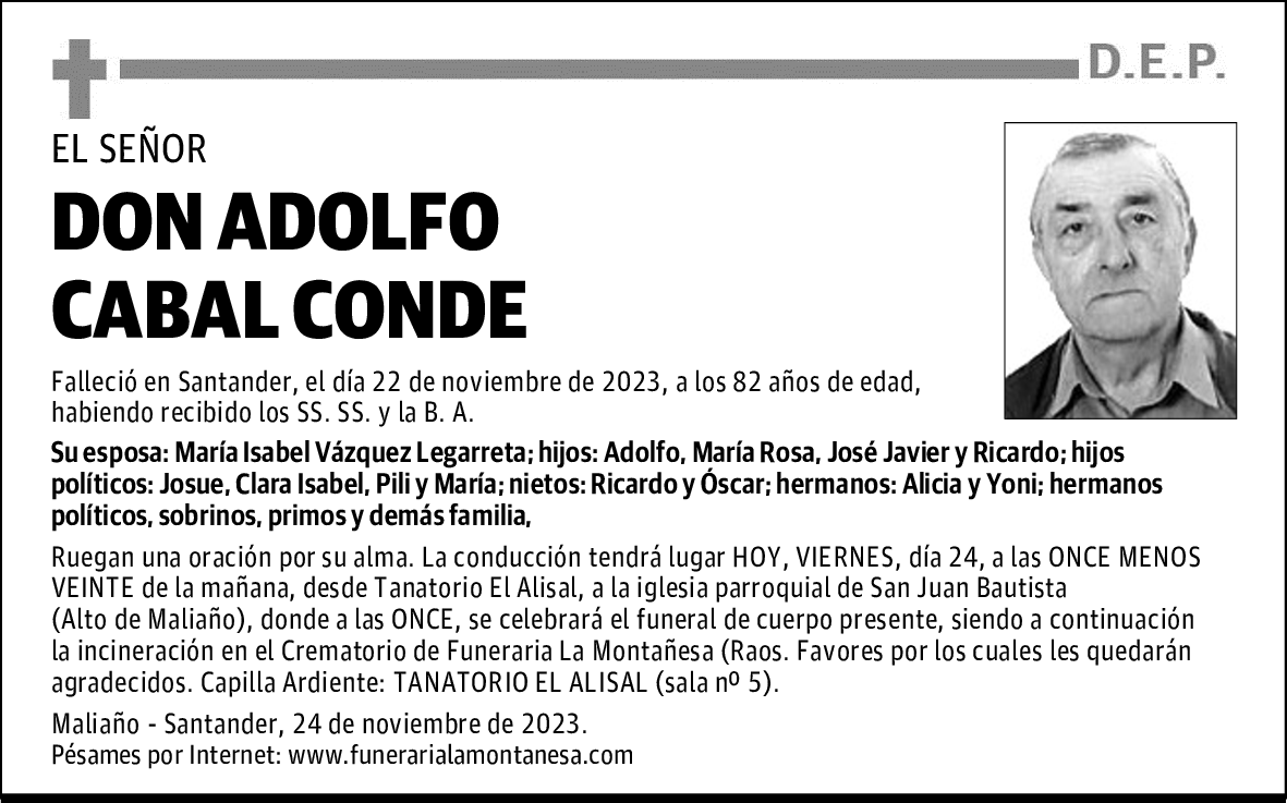 DON ADOLFO CABAL CONDE