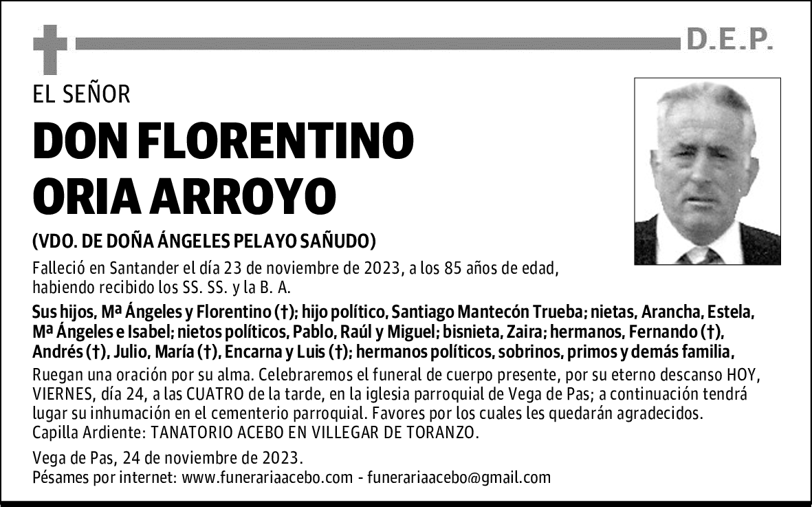 DON FLORENTINO ORIA ARROYO
