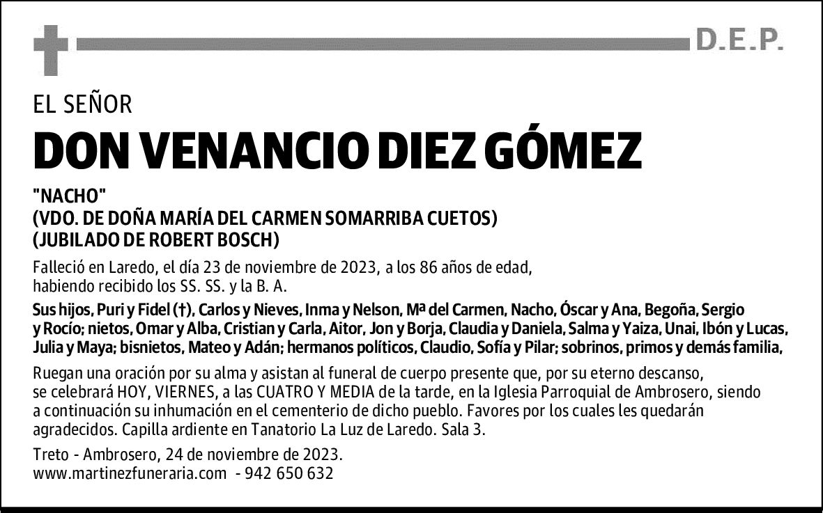 DON VENANCIO DIEZ GÓMEZ