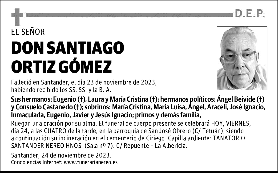 DON SANTIAGO ORTIZ GÓMEZ