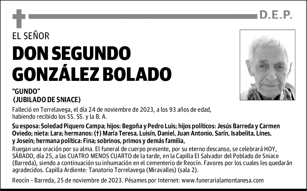 DON SEGUNDO GONZÁLEZ BOLADO