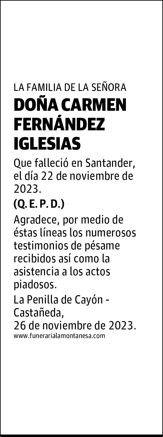 DOÑA CARMEN FERNÁNDEZ IGLESIAS