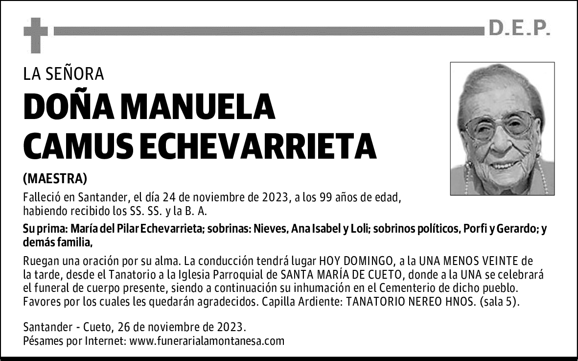 DOÑA MANUELA CAMUS ECHEVARRIETA
