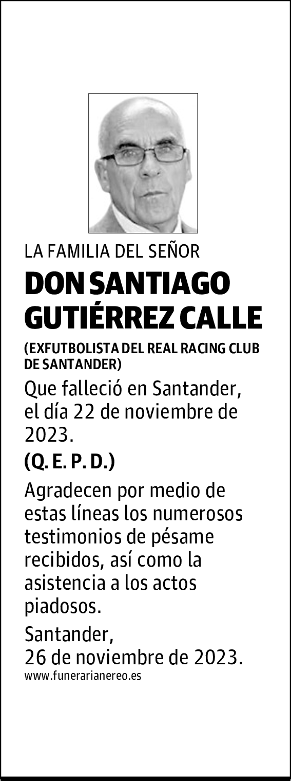 DON SANTIAGO GUTIÉRREZ CALLE