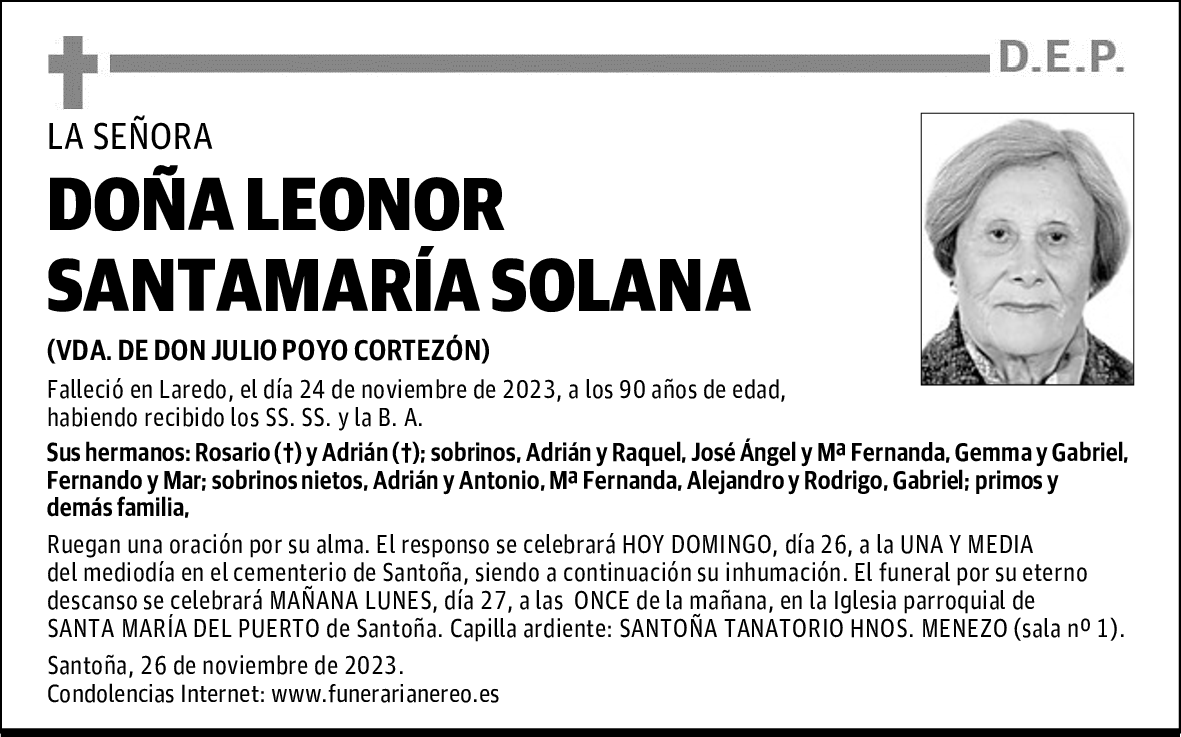DOÑA LEONOR SANTAMARÍA SOLANA