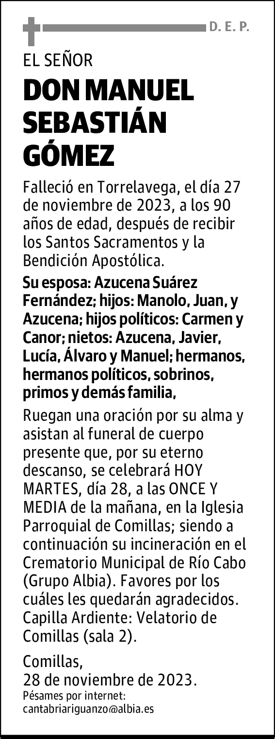 DON MANUEL SEBASTIÁN GÓMEZ