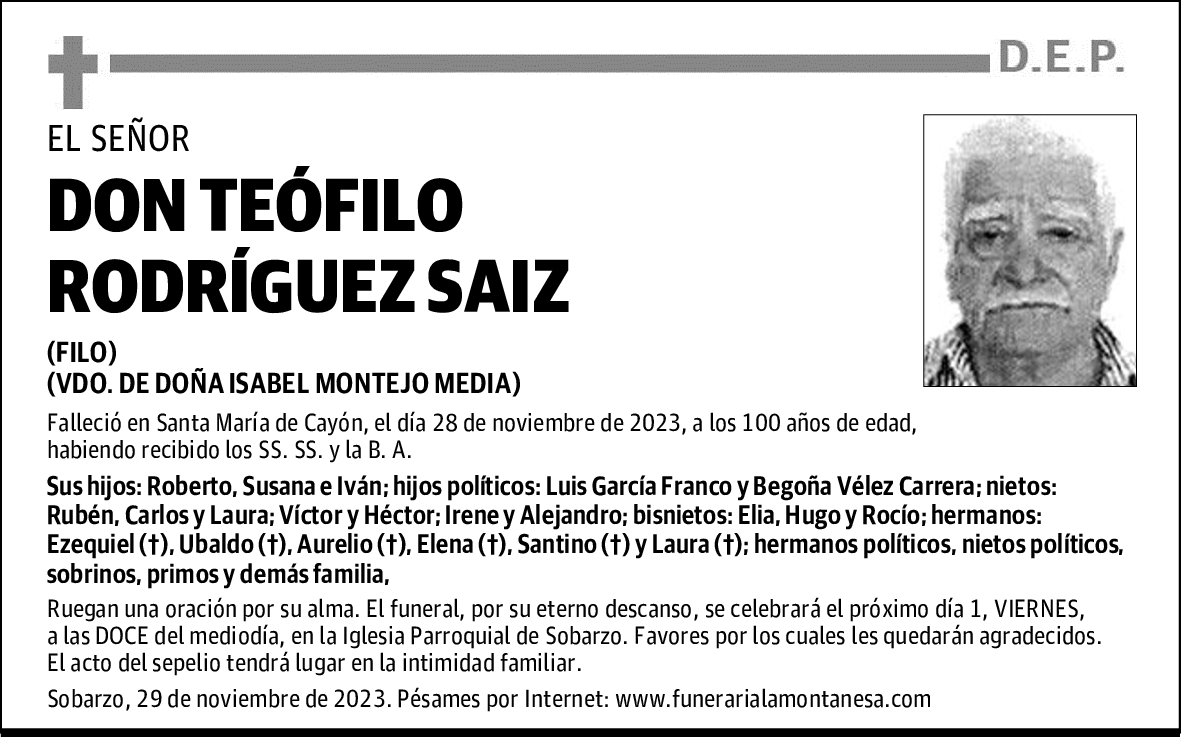 DON TEÓFILO RODRÍGUEZ SAIZ