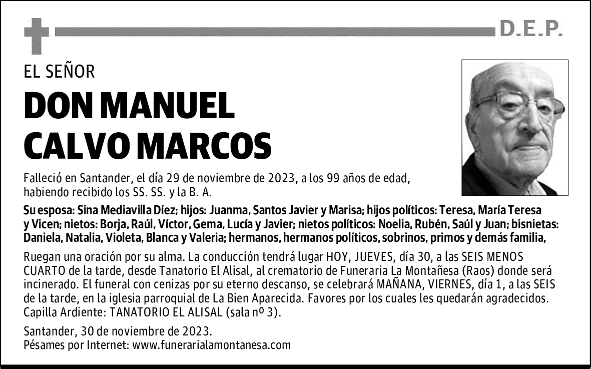 DON MANUEL CALVO MARCOS