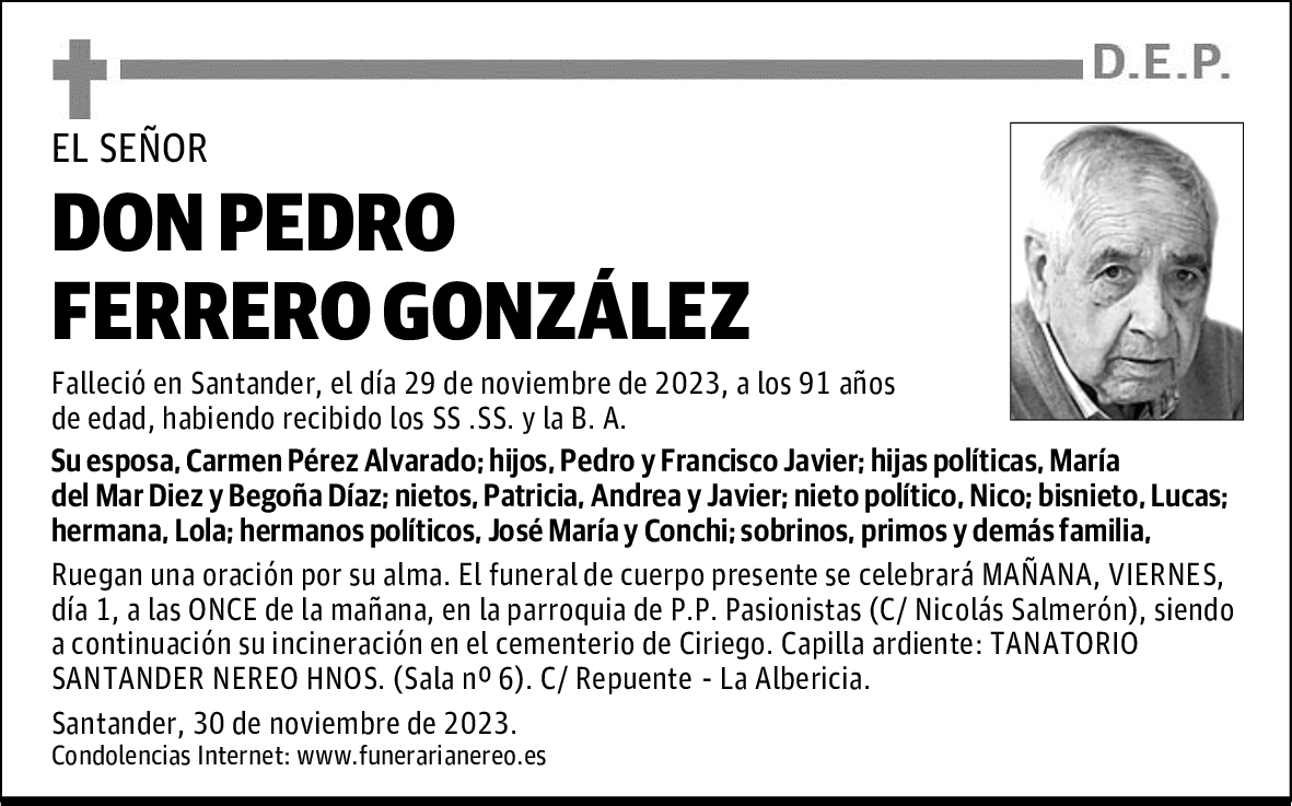 DON PEDRO FERRERO GONZÁLEZ