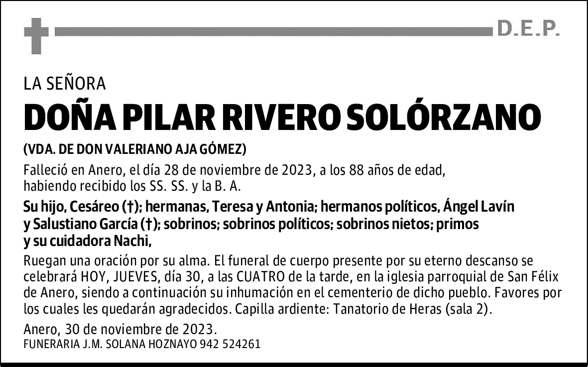 DOÑA PILAR RIVERO SOLÓRZANO