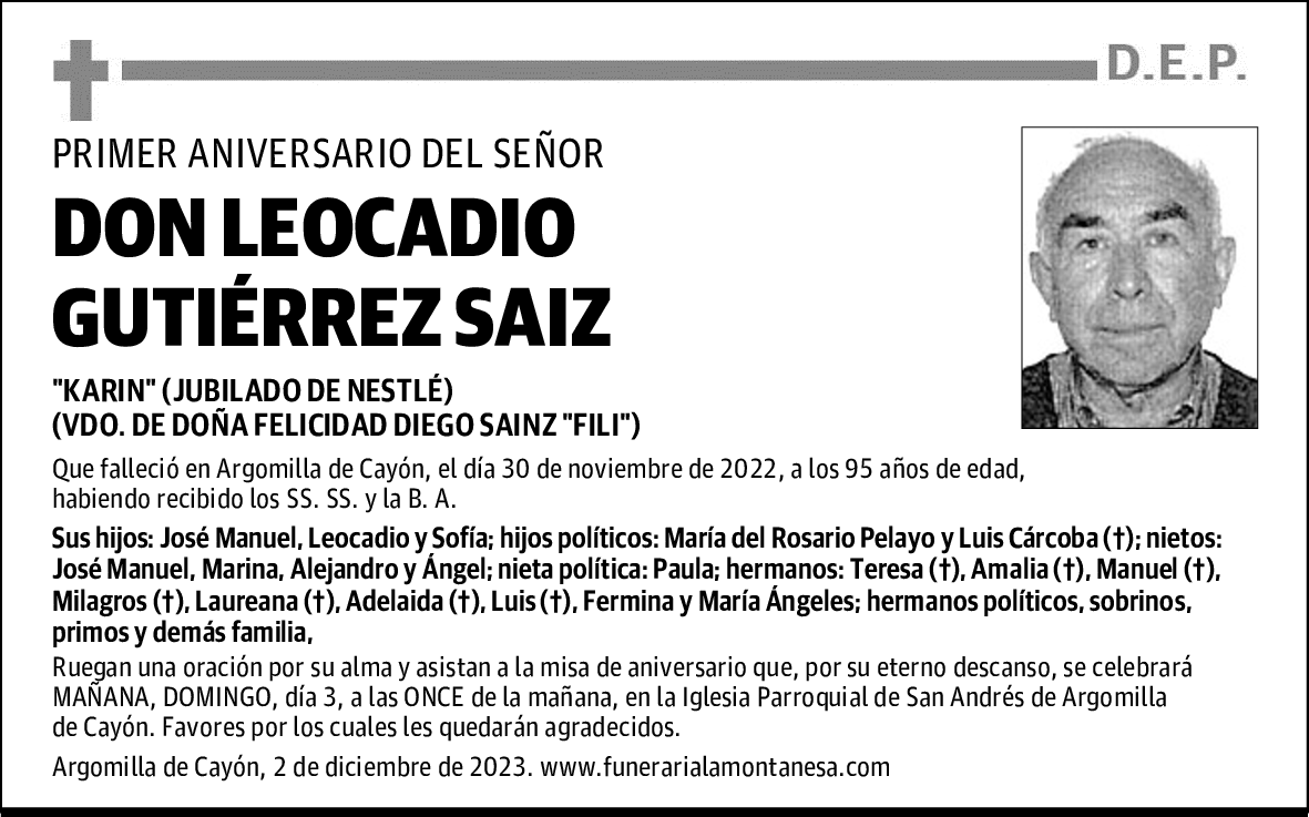 DON LEOCADIO GUTIÉRREZ SAIZ