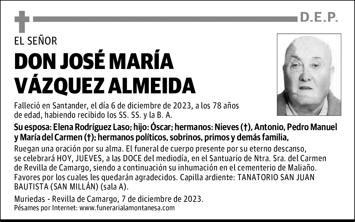 DON JOSÉ MARÍA VÁZQUEZ ALMEIDA
