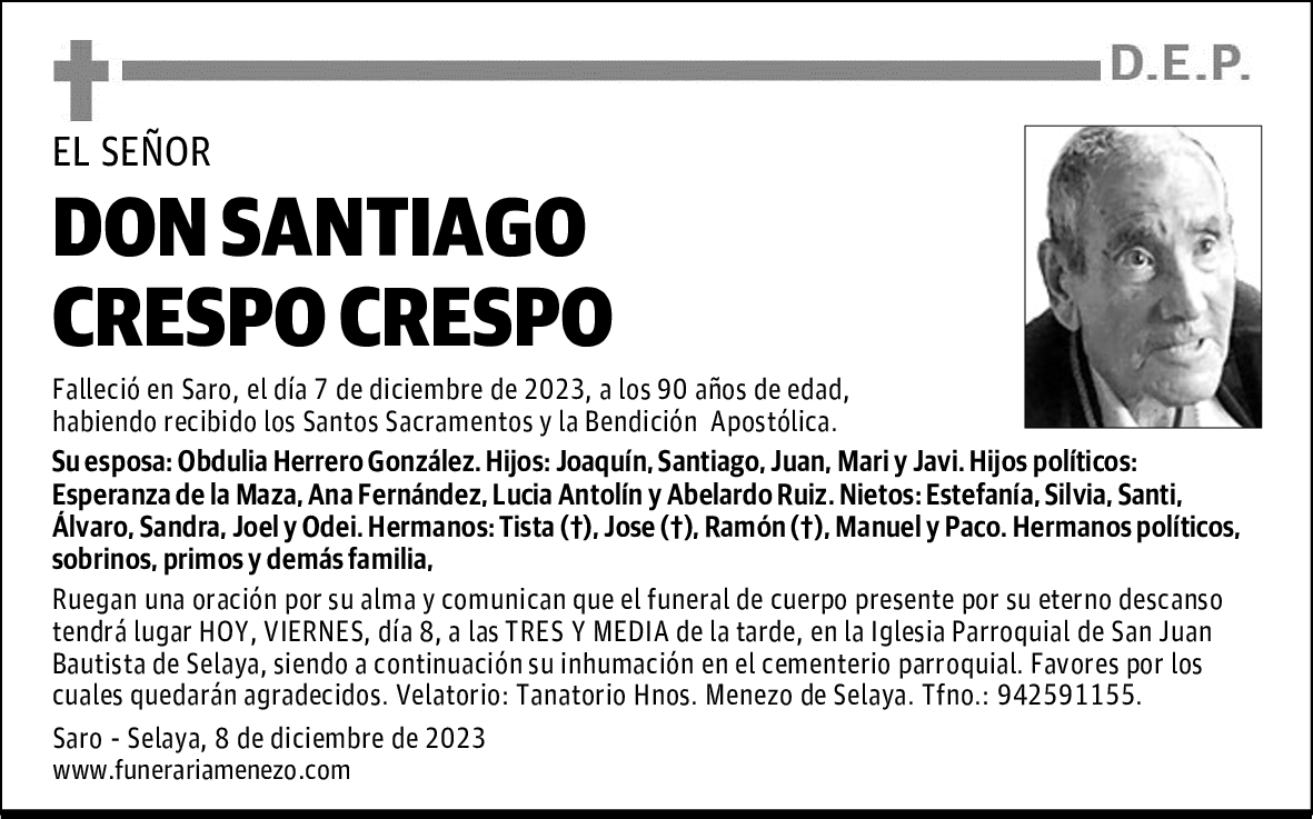 DON SANTIAGO CRESPO CRESPO