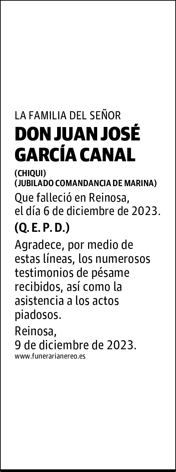 DON JUAN JOSÉ GARCÍA CANAL