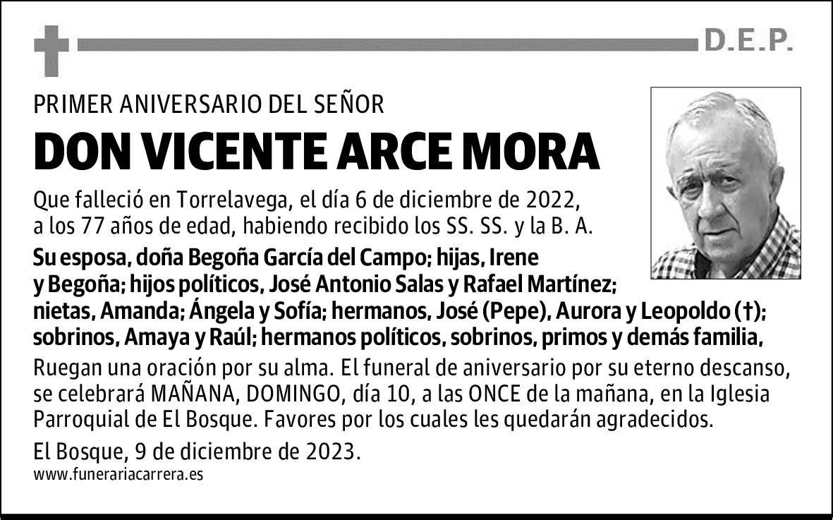 DON VICENTE ARCE MORA