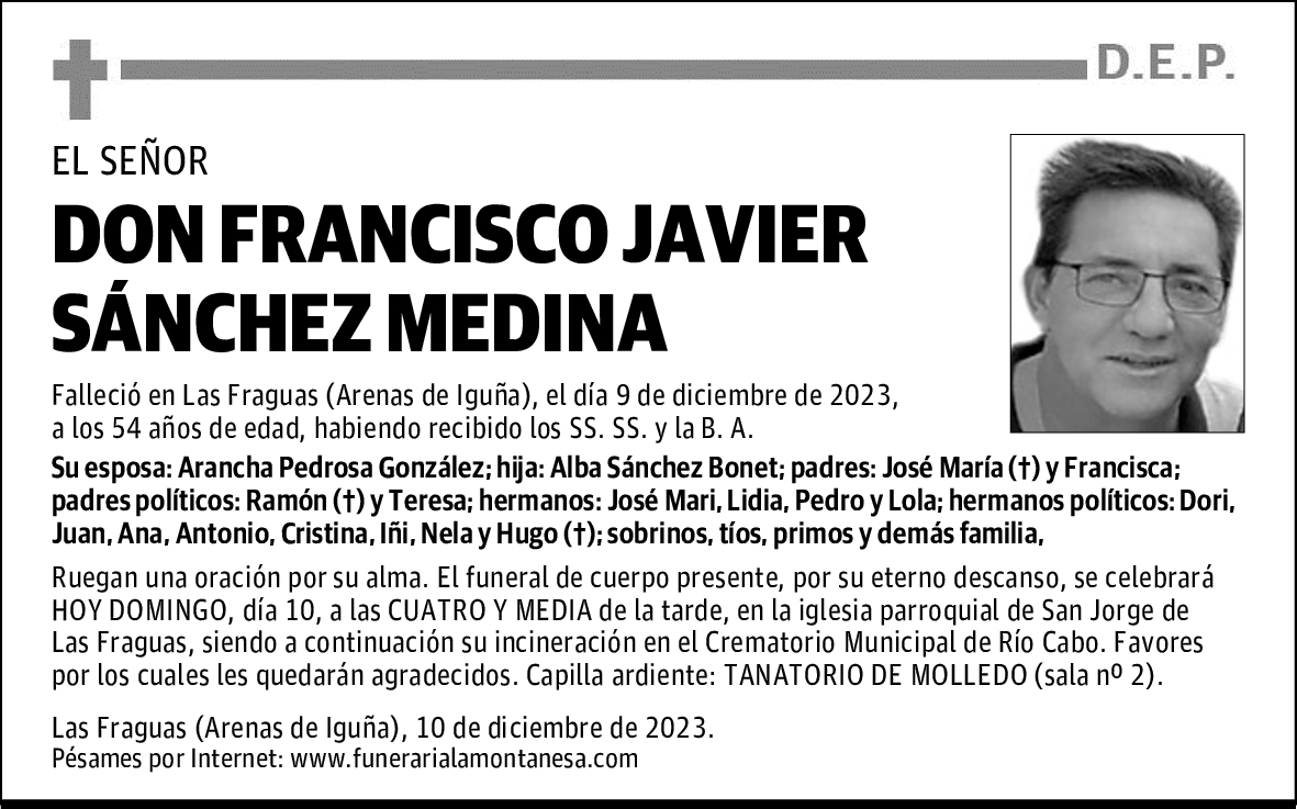 DON FRANCISCO JAVIER SÁNCHEZ MEDINA
