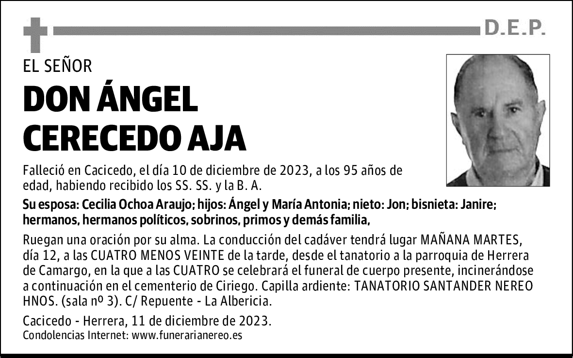 DON ÁNGEL CERECEDO AJA