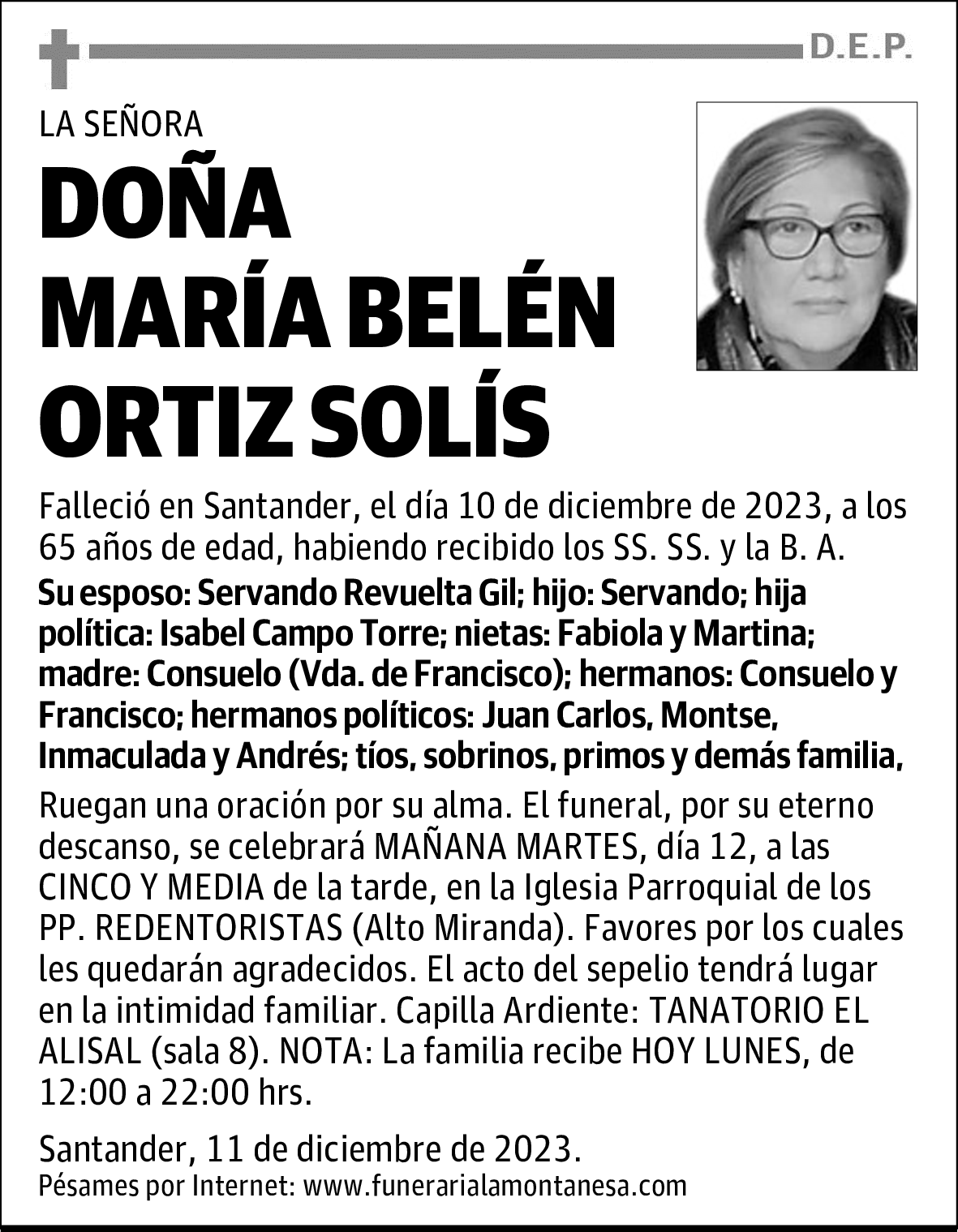 DOÑA MARÍA BELÉN ORTIZ SOLÍS