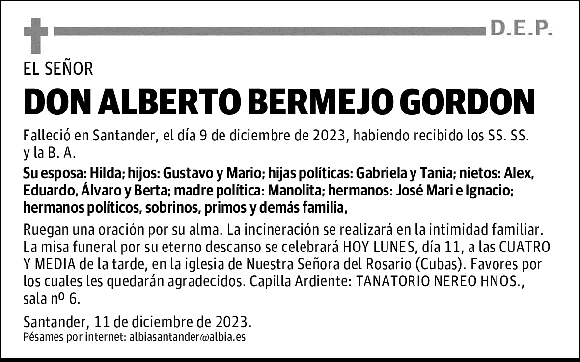 DON ALBERTO BERMEJO GORDON
