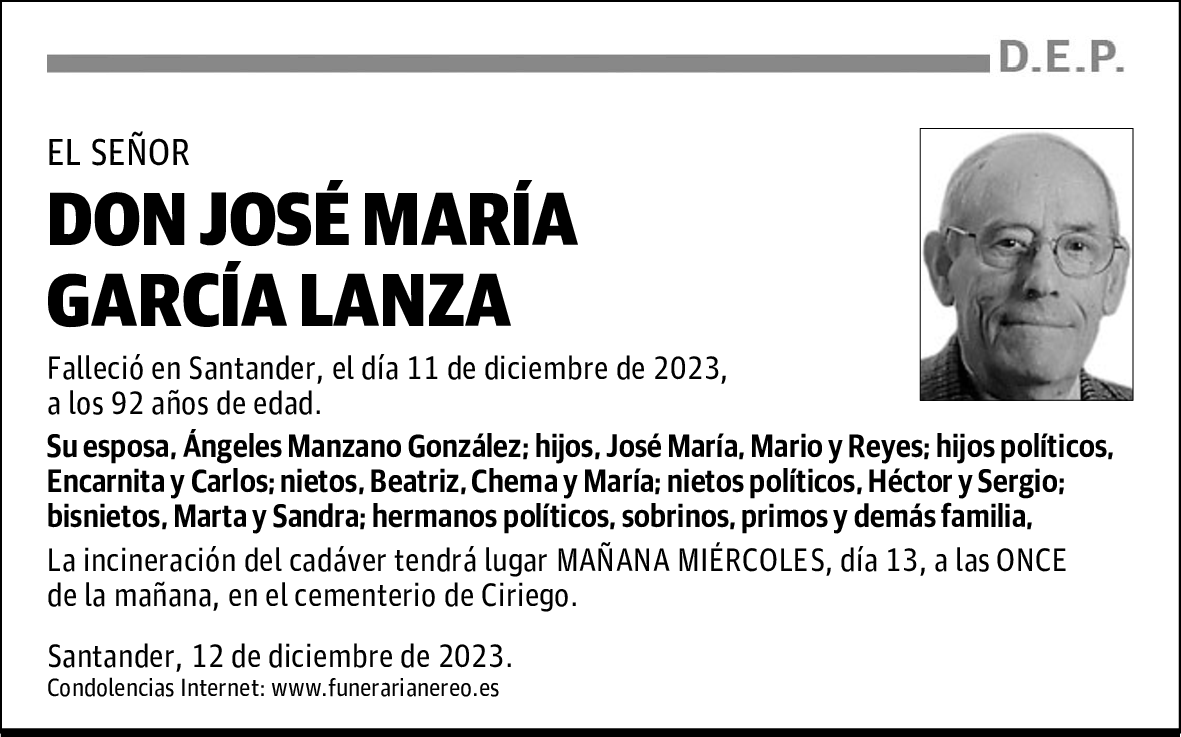 DON JOSÉ MARÍA GARCÍA LANZA
