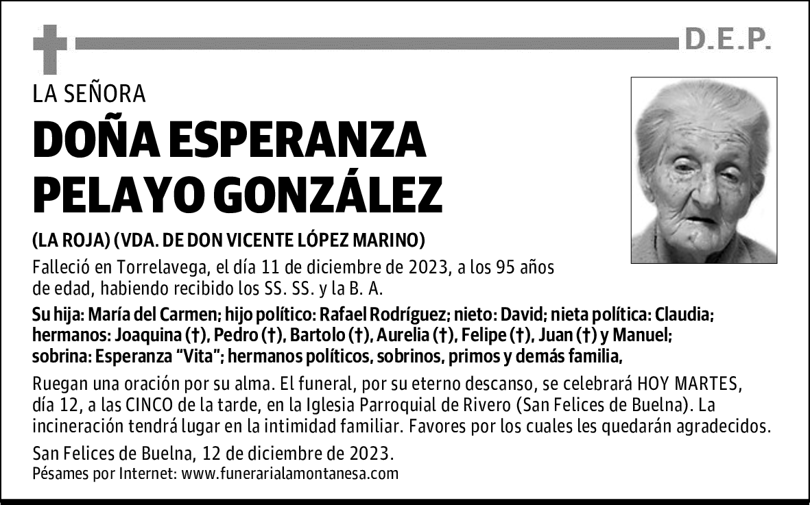 DOÑA ESPERANZA PELAYO GONZÁLEZ