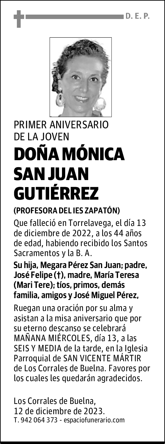 DOÑA MÓNICA SAN JUAN GUTIÉRREZ