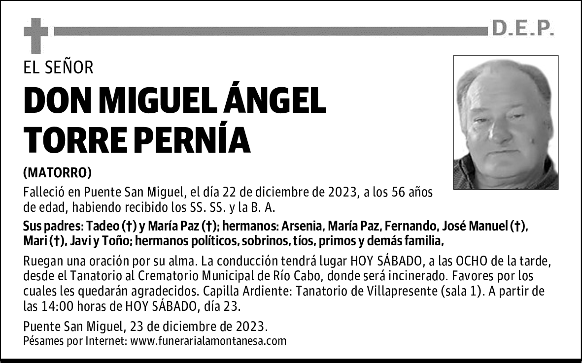 DON MIGUEL ÁNGEL TORRE PERNÍA