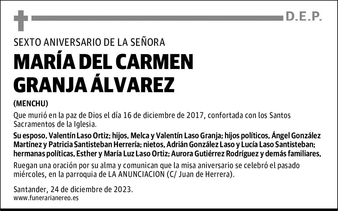 MARIA DEL CARMEN GRANJA ÁLVAREZ
