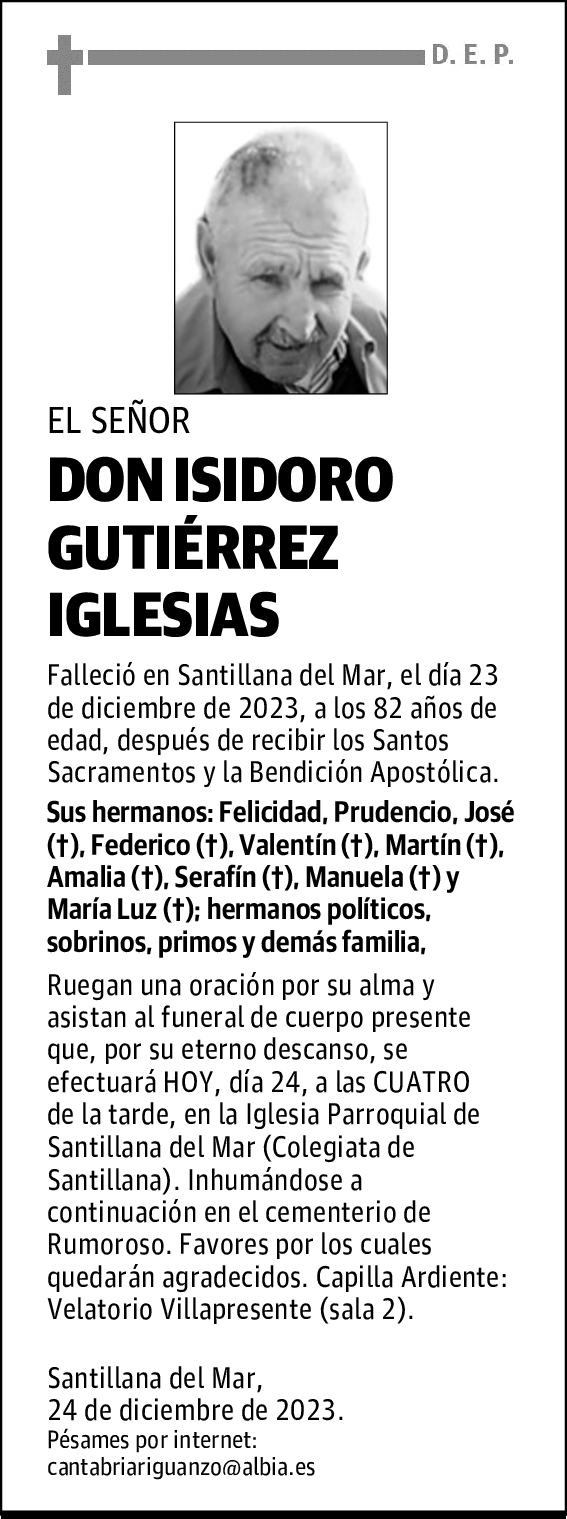 DON ISIDORO GUTIÉRREZ IGLESIAS