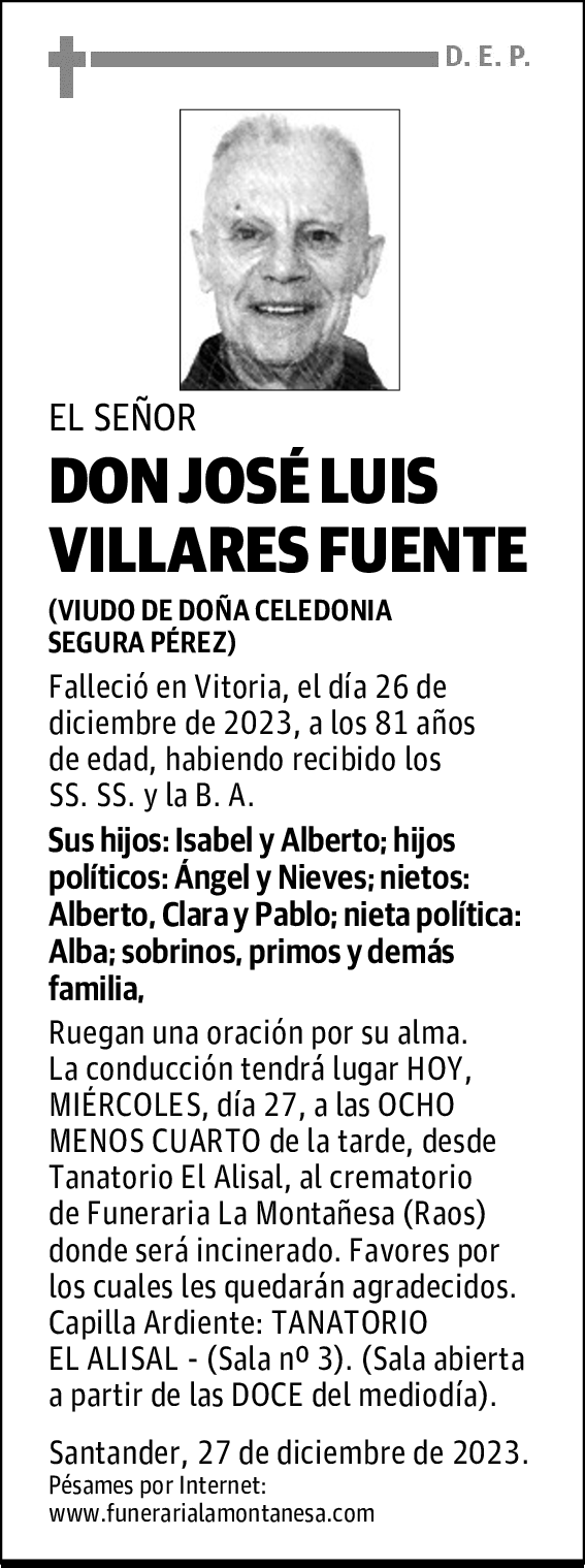 DON JOSÉ LUIS VILLARES FUENTE