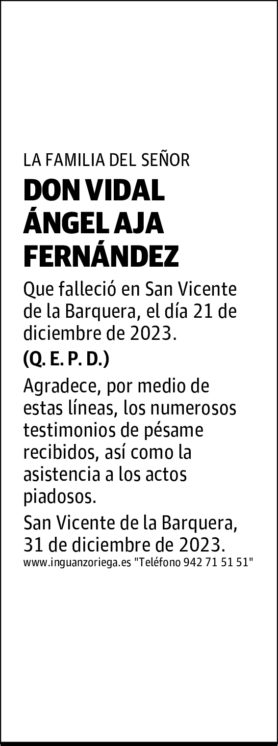DON VIDAL ÁNGEL AJA FERNÁNDEZ
