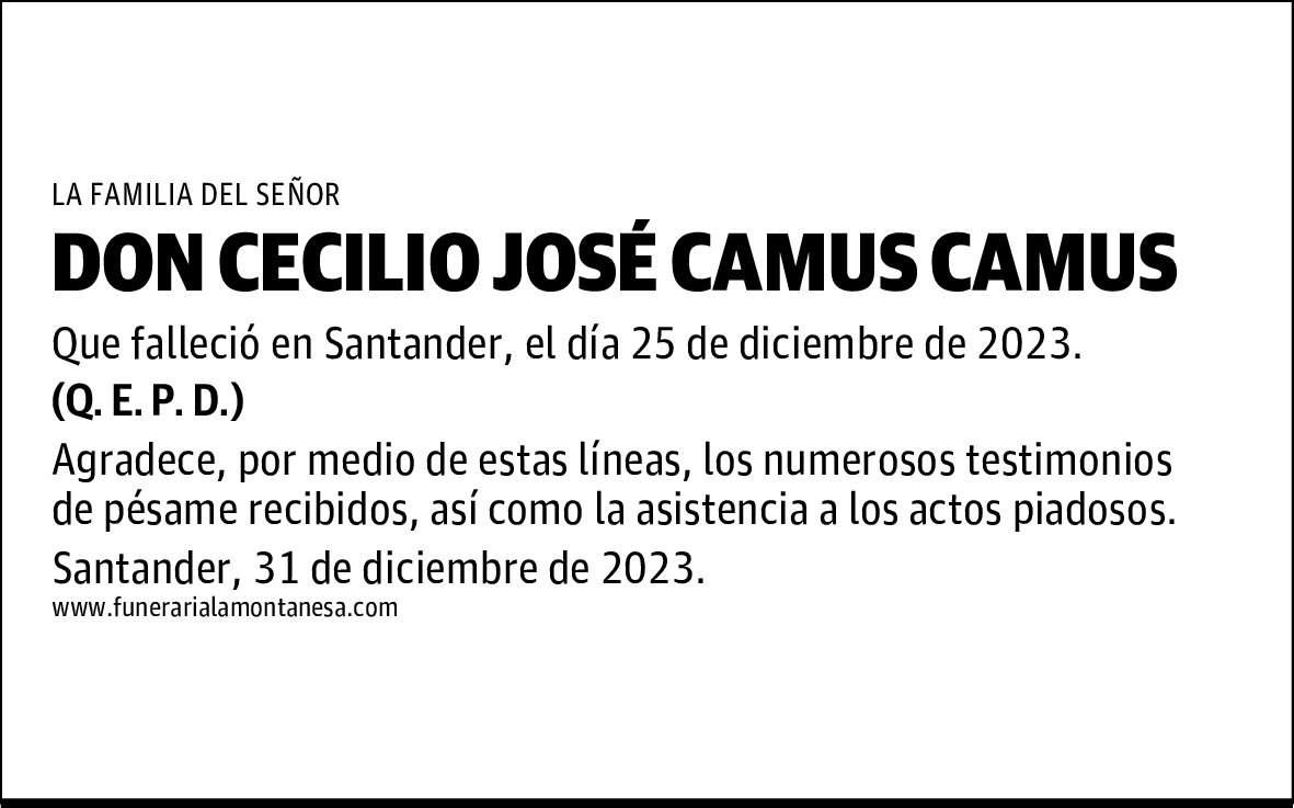 DON CECILIO JOSÉ CAMUS CAMUS