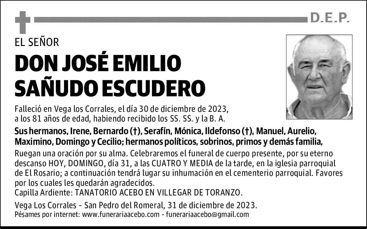 DON JOSÉ EMILIO SAÑUDO ESCUDERO