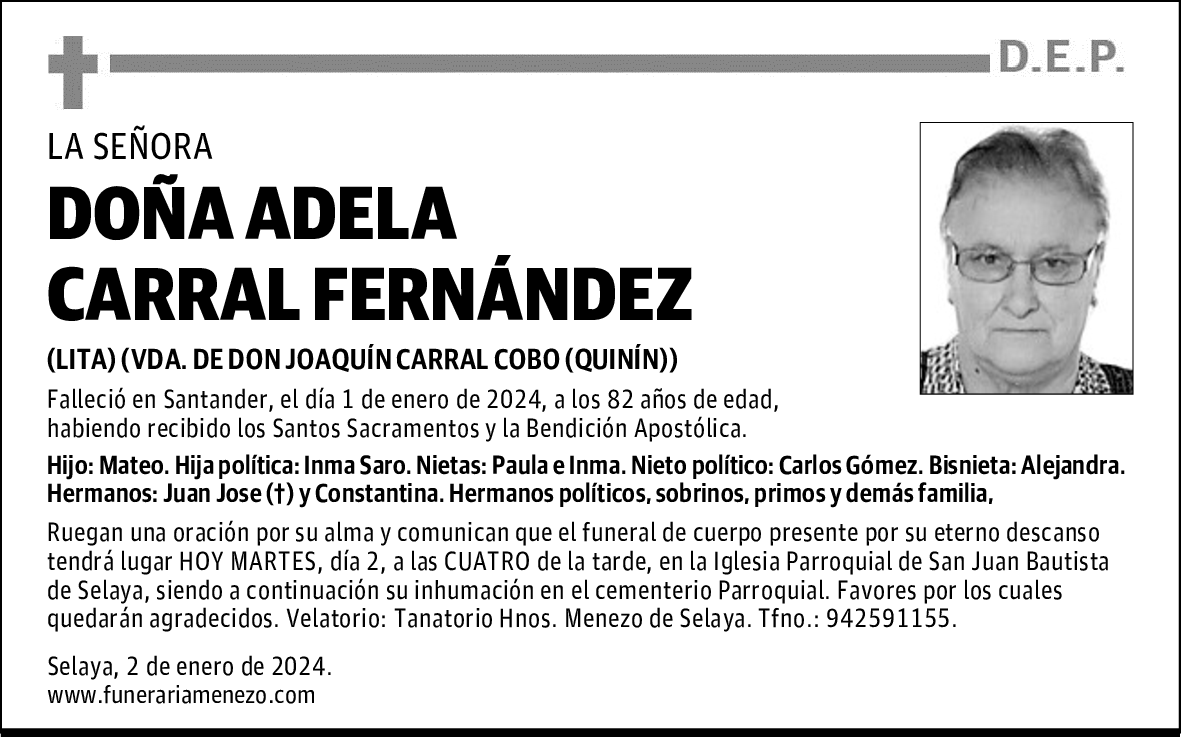 DOÑA ADELA CARRAL FERNÁNDEZ