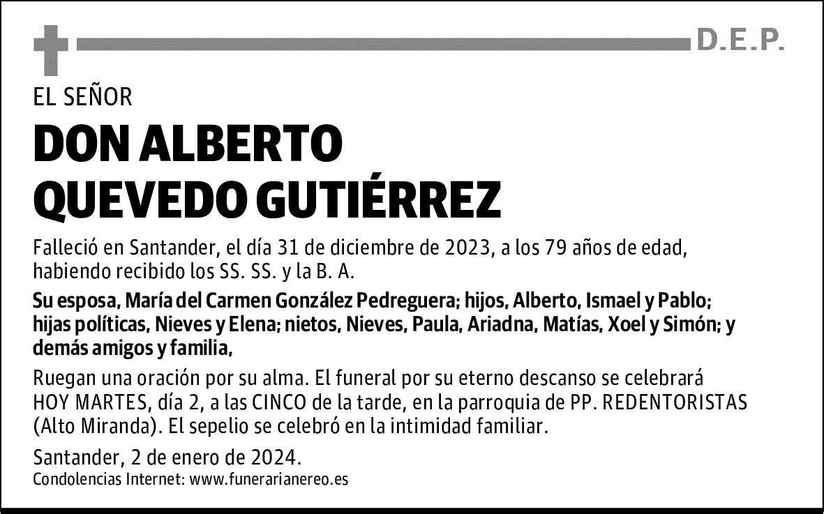 DON ALBERTO QUEVEDO GUTIÉRREZ
